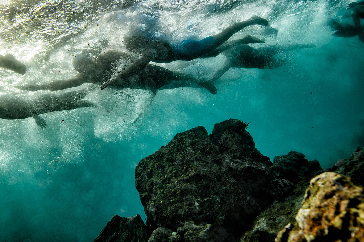 Außerdem konnte auch das Schwimmen in der Gruppe im Wettkampfspeed geübt werden