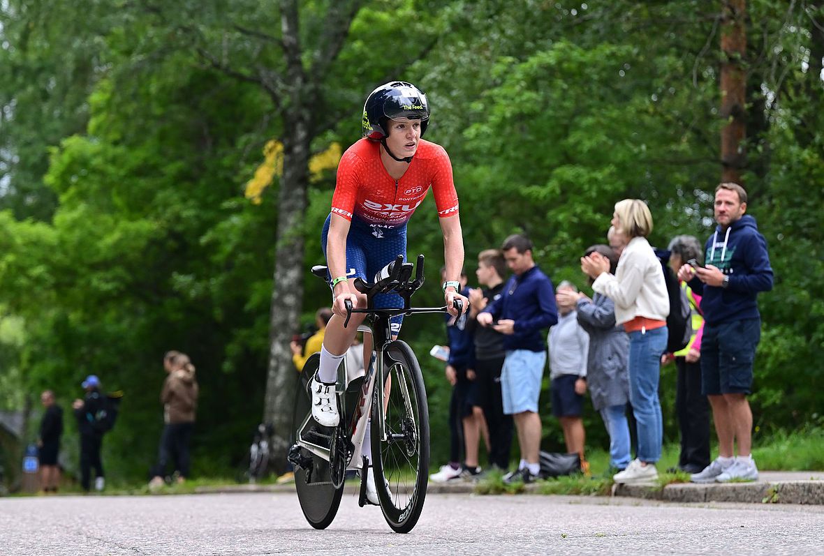 Taylor Knibb auf den letzten Metern vor der T2