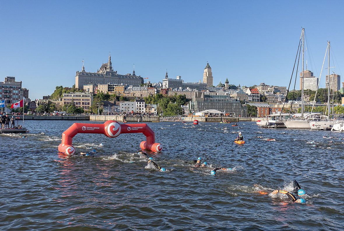 Beim Schwimmen ging es in einer großen Runde durch das Louise Bassin