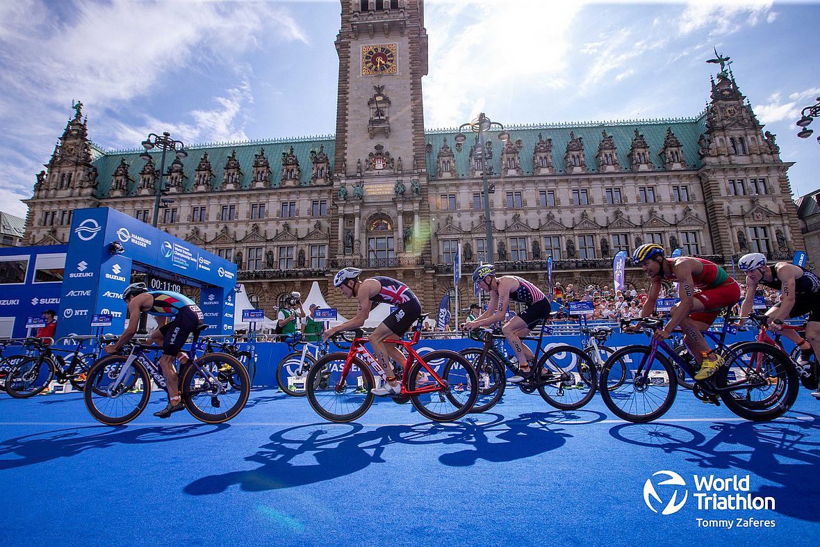 Der Nabel der Triathlon-Welt: Der Hamburger Rathausmarkt