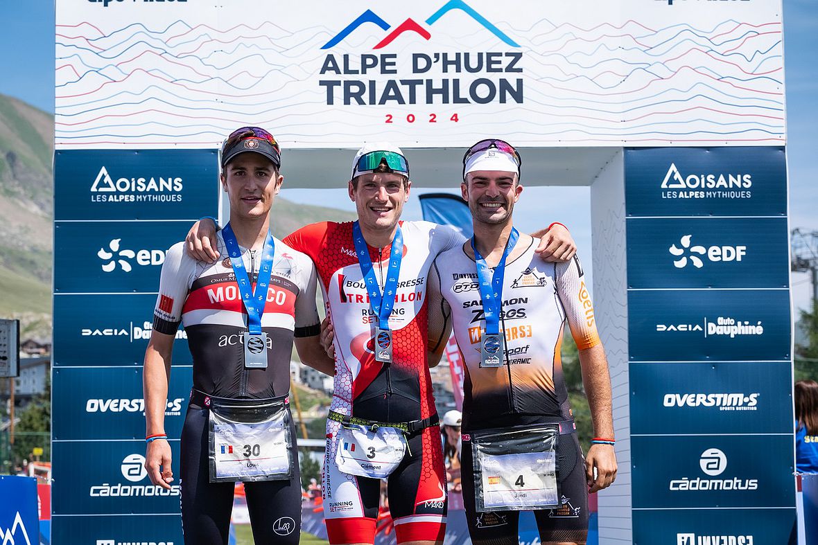 Das Männerpodium: Louis Richard, Clément Grandy und Jordi Montraveta (v.l.)