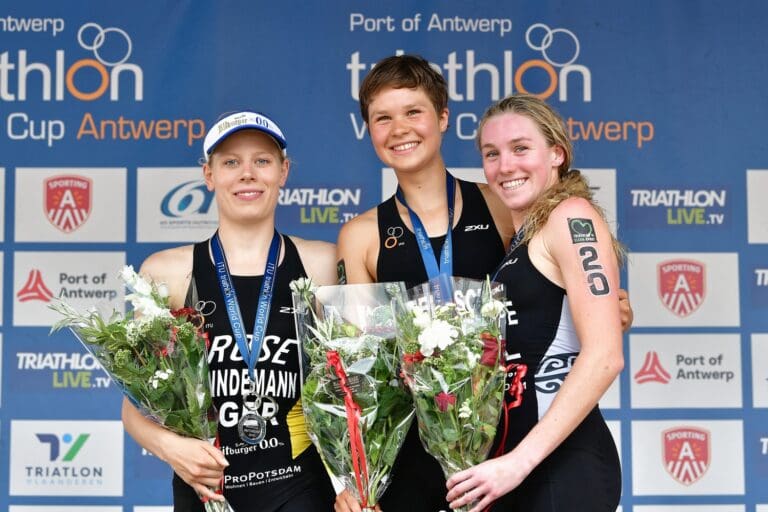 Das Podium: Laura Lindemann, Lisa Tertsch und Ainsley Thorpe (v.l.)