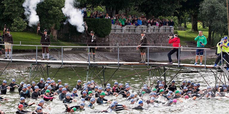 Schwimmstart auf bayrische Art