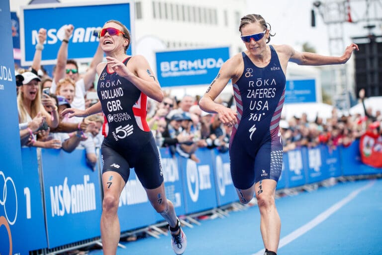 Fotofinish um Platz zwei zwischen Vicky Holland und Katie Zafares