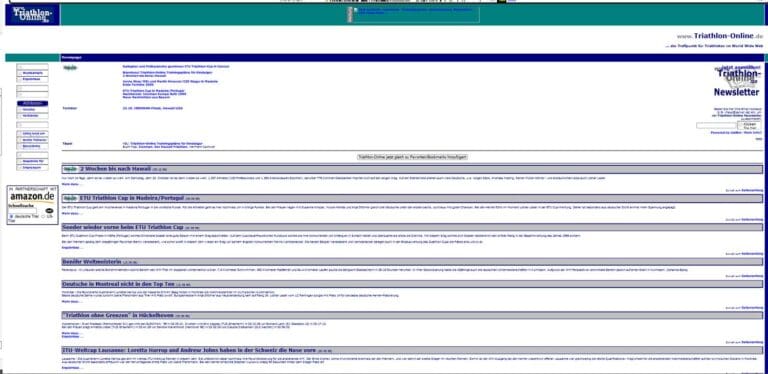 triathlon-online.de: So sah Triathlon Online-Berichterstattung im Jahr 1999 aus