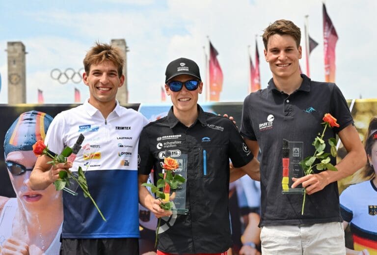 Das DM-Podium: Lasse Priester, Lasse Lührs und Henry Graf (v.l.)