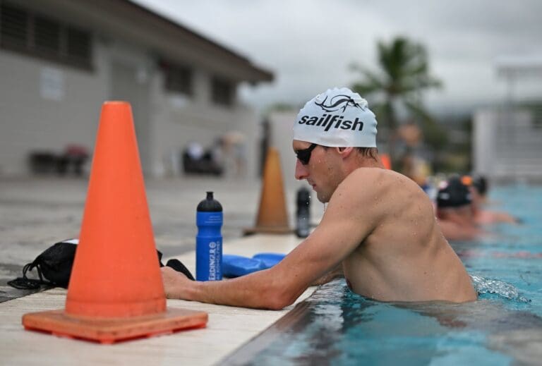 Geht Florian Angert das Schwimmen am Raceday schon mal gedanklich durch?