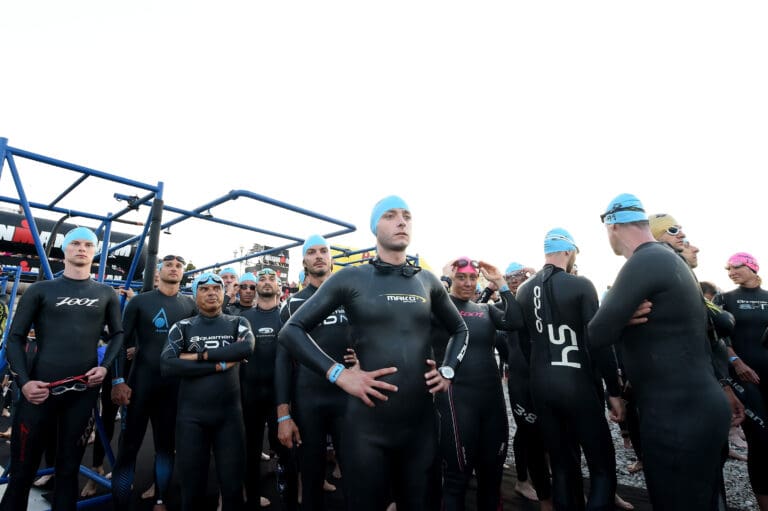 Vor dem Schwimmstart zum Ironman France 2015