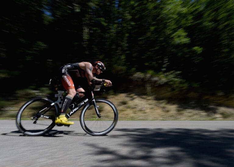 Auf der Radstrecke des Ironman France