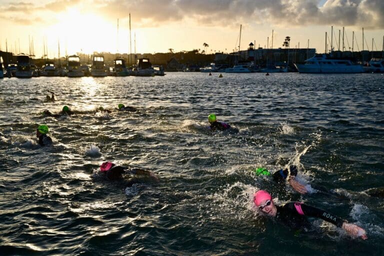 Das Schwimmen im Hafenbecken von Oceanside