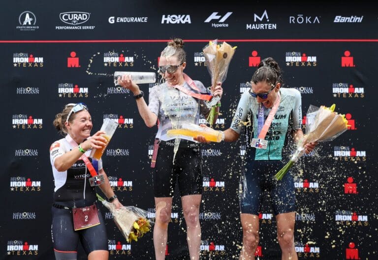 Das Frauenpodium beim Ironman Texas 2022