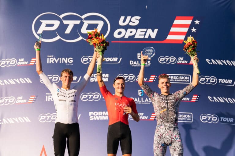 Das Podium bein den PTO US Open 2022: Magnus Ditlev, Collin Chartier und Sam Long (v.l.)