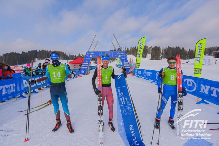 Das Männerpodium: Sebastian Neef, Pavel Andreev und Franco Pesavento