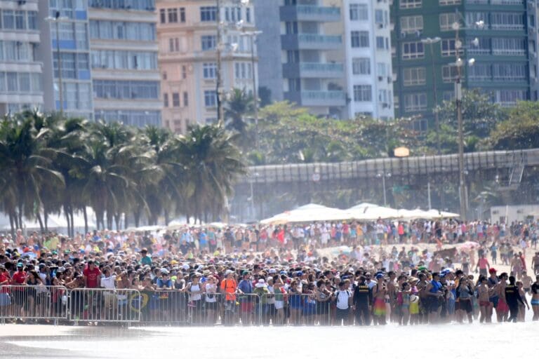 Voll gefüllt: Der Zuschauerzuspruch beim Triathlon war groß. Nicht üblich bei den Spielen in Rio