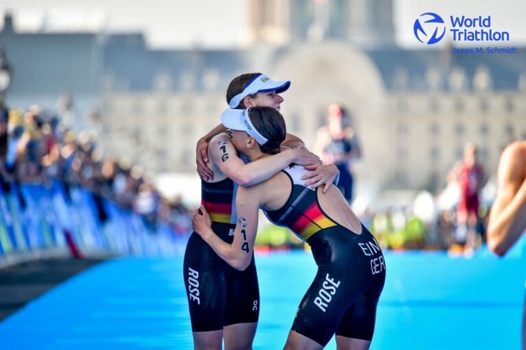 Gemeinsame Freude über die Olympiaquali: Laura Lindemann und Nina Eim