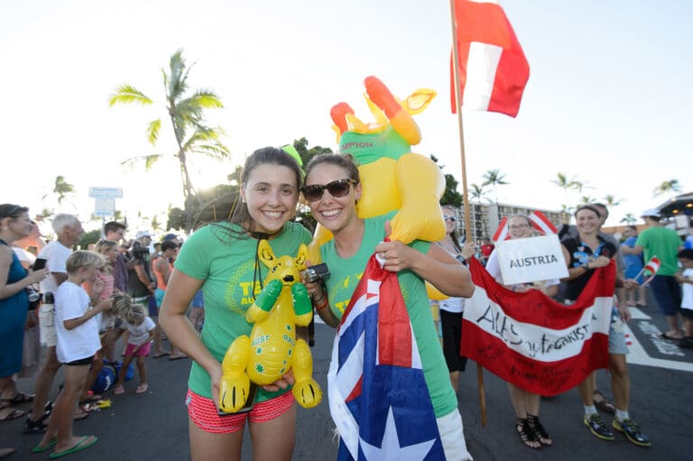 Erst noch in Zell am See, nun wieder in Kona: Das weitgereiste australische Fan-Kangaroo