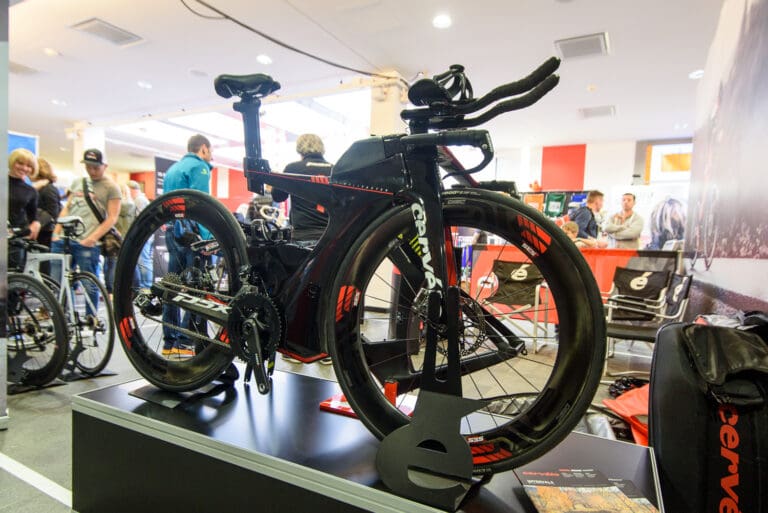 Der Eyecatcher unter den Triathlonrädern auf der TCE - das Cervélo P5X