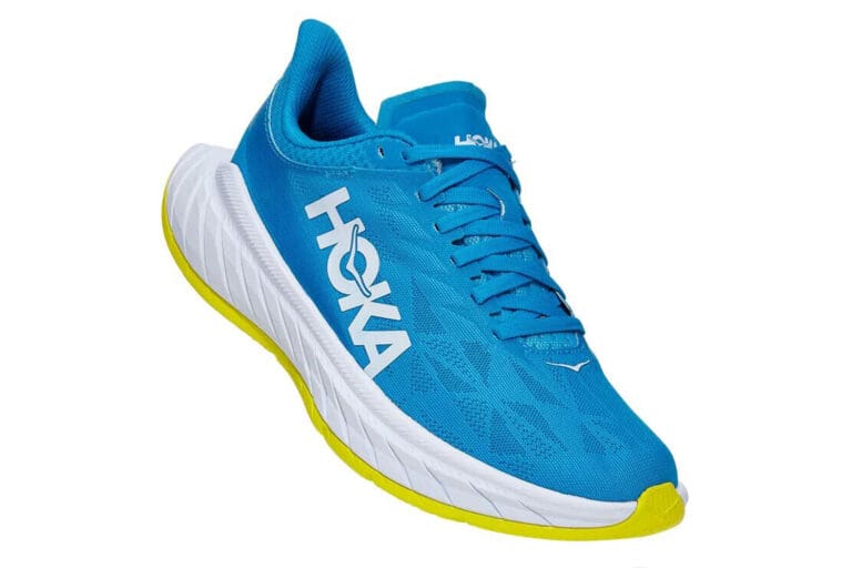 Hoka Carbon X 2 in der Farbvariante Diva Blue/Citrus