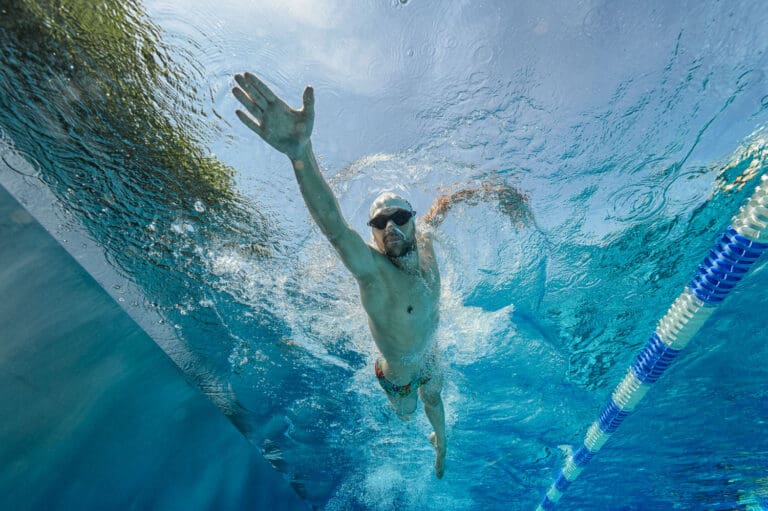 ... trotzdem zeigt sich der Darmstädter selbstkritisch! Stichwort "schwimmerische Grundausbildung"