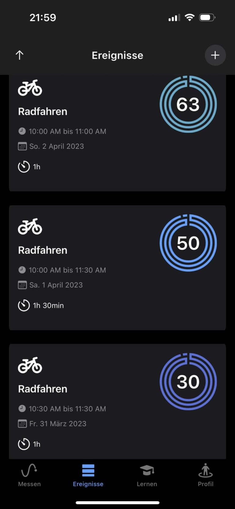 Der Glucose Score (100 = sehr gut / 0 = gar nicht gut) zeigt wie gut die die Versorgung während des Trainings gewährleistet war