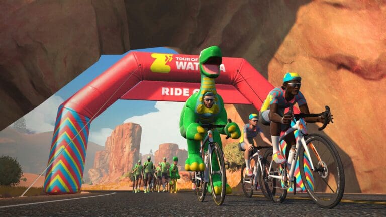 Bei der Zwift Tour of Watopia ist viel Spaß garantiert